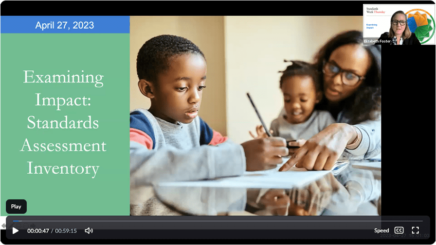 Standards Assessment Inventory webinar screenshot